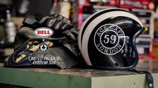 BELL CUSTOM 500 DELUXE HELMET ACE CAFE 59 BLACK /WHITE - XL - LIMITED EDITION