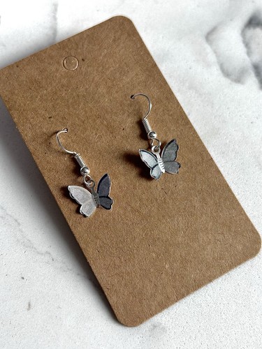 Silver butterfly dangle - butterfly,