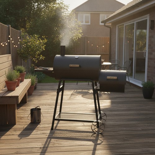 Cinder offset smoker - offset, charcoal