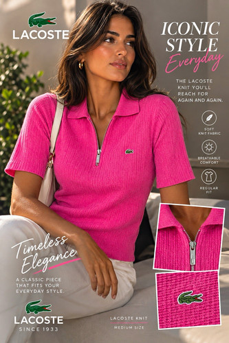 Lacoste women pink knit - lacoste,
