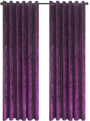 Crushed velvet curtains eyelet - crushed,