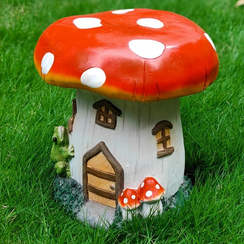 Mushroom house statue - mushroom,