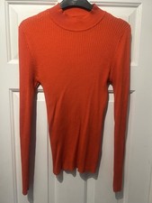 Orange Ribbed Turtle Neck