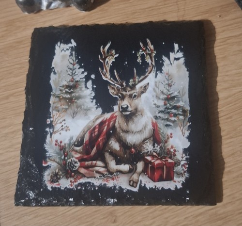 Stag slate coaster - stag,