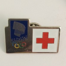 Red Cross Enamel Metal Pin