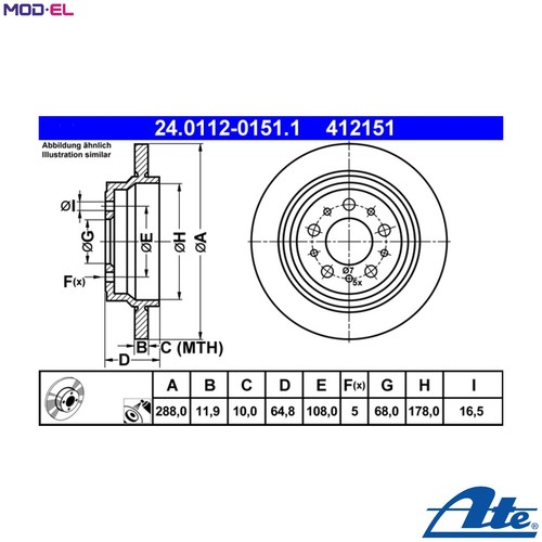 Brake disc 0112 - brake, 24.0112-0151.1