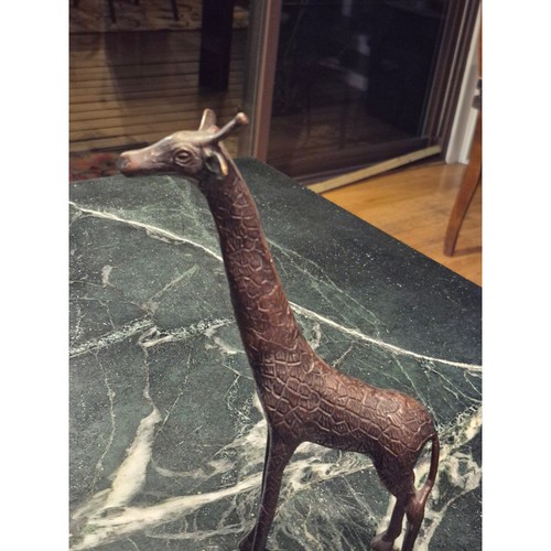 Vintage cast brass giraffe - cast,