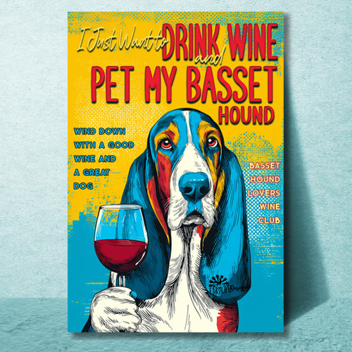 Basset hound wine magnet drink - basset,