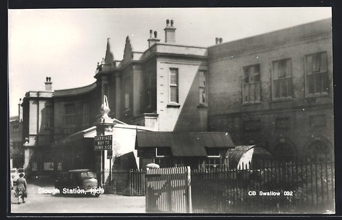 Postcard slough station - postcard, slough,