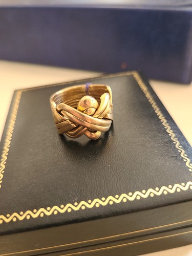 Vintage 18ct solid gold band - solid, 8-band