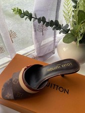 Louis Vuitton Women's Silver Leather Heel Wedding Shoes, Size 5,6 With Box