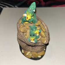 Genesis Creations Carol Lynn Green Dragon Family In a Bag Of Almonds Figurine