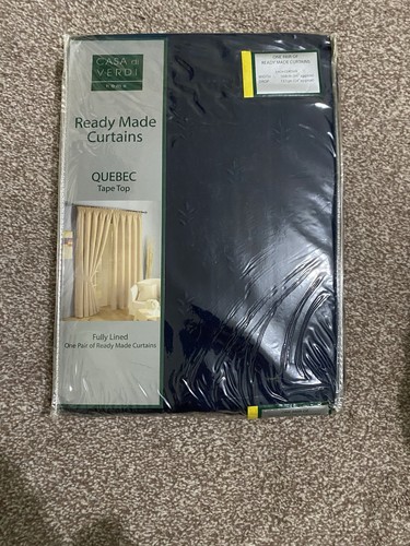 New navy tape top curtains - tape,