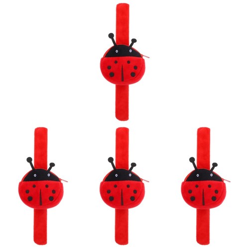 4pcs red slap wrist bracelets - red,