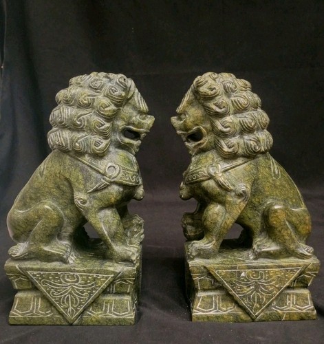 Pair jade serpentine stone - pair,
