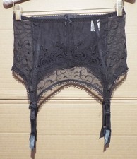 Rigby & Peller 4 Strap Lace Suspender Belt  - Black - Size Large - Excellent