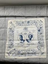 Coronation Souvenir Handkerchief Cloth 1936 King George VI Queen Elizabeth 