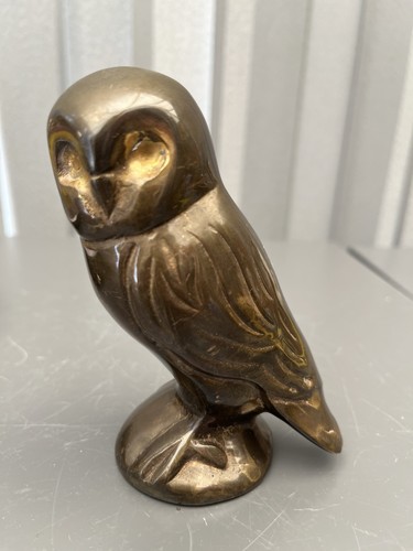Vintage solid brass owl - solid,