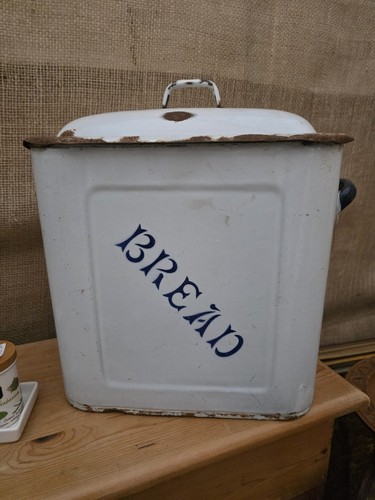 Vintage white and blue enamel - white,