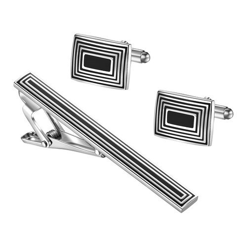 Tie clasp cuff links set - cuff, men