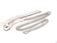 5" Brass Boatswain Whistle with Chain Bosun Call Pipe Nautical Marine Nickle 