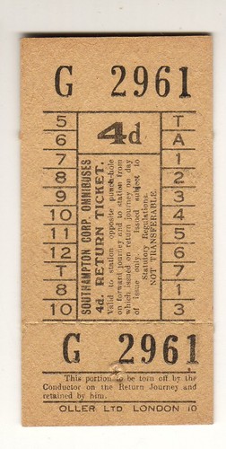 Bus tram ticket southampton - /,