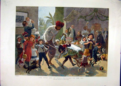 Old antique print christmas - antique,