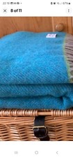 Blue wool blanket made from