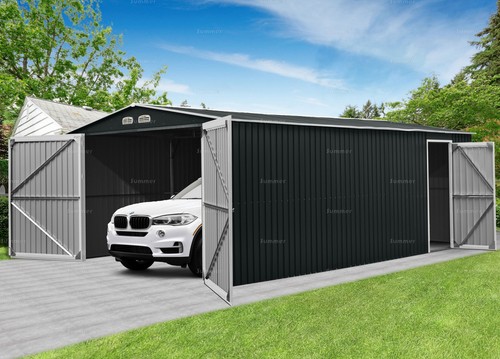 Apex metal garage with hinged - apex,