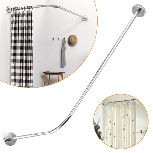Shaped shower curtain pole - shaped,
