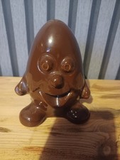 Vintage Mr. Chuckle Brown Ceramic Money Box. Egg Shaped. Rare Cadbury Item 1970s