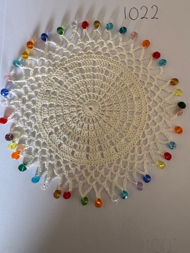 Hand made crochet beaded - made,