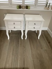 Next Isabella White Bedside Tables With Crystal handles  - Sold As A set Of 2