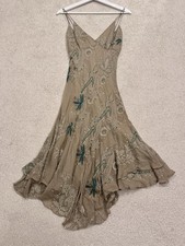 Vintage Silk Maxi Size 40 90s Beaded Sequin Occasion Evening Dress