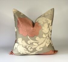 Grey And Peach Floral Scatter Cushion Cover  16” X16”