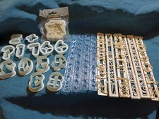 Preowned Bundle Cake Fancy Alphabet Number Letter Cutters, Rose Bud Icing Mould 