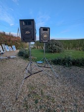 PA System Powerful HH X300 Stereo Amp + Peavey Speakers + Stands + Mixer + Mics
