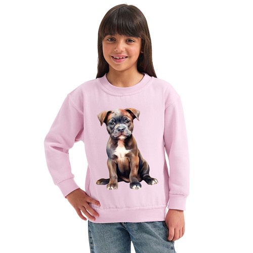 Cute watercolour staffy puppy - cute,