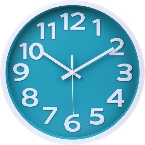 Teal wall clock with big - teal,