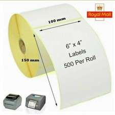 5 x ROLLS ROYAL MAIL LABELS 4X6" DIRECT THERMAL FOR ZEBRA PRINTERS 2500 LABELS