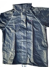 Granite Navy Black Waterproof Rain Showerproof hooded Mac Coat Jacket size Large