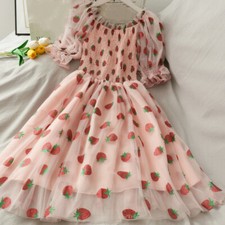 UK Women Ruffle Lolita Mesh