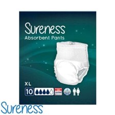 Sureness Absorbent Pants: 9x4 Case of 36 XL (Extra Large)