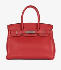 Hermès Rouge Casaque Togo Leather Birkin 30cm Retourne