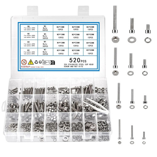 520pcs stainless steel - 520pcs, nuts