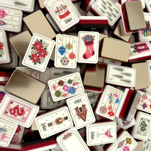 Engraved american mahjong - engraved,