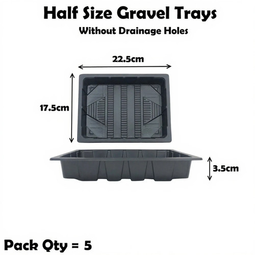 Half tray size - size, gravel