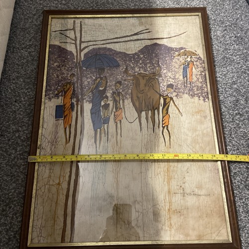 Vintage framed african - framed, village