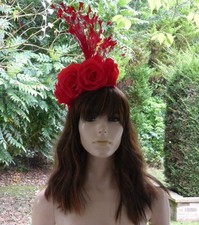 Poppy Red/Fascinator Headpiece