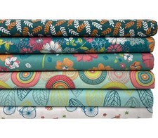 Teal Floral Fabric Floral